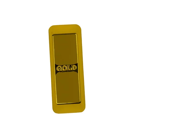 Bank gold bar on white background — Stock Photo, Image