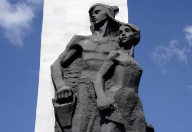 Rusya - BEREZNIKI üzerinde 12 Temmuz 2017: işçi anıt.