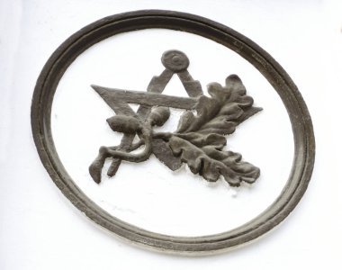 demet biçilmiş buğday kulakları vintage el yapımı Azrail ile kanca Orak beyaz arka plan üzerinde