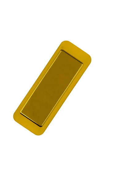 Gold bar isolated on white background. Gold bar top view. — Stock Photo, Image