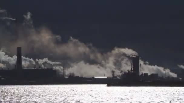 Ohromující Večerní Světlo Čas Oblast Těžkého Průmyslu — Stock video