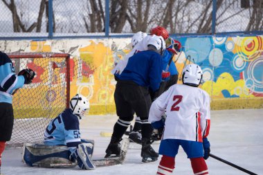 Açık stadyum-kış klasik buz hokeyi oyunu .