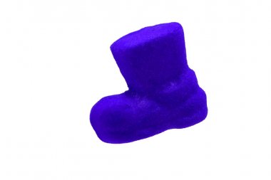 Dekoratif Noel Kırmızı çorap. Işıklar arka plan.