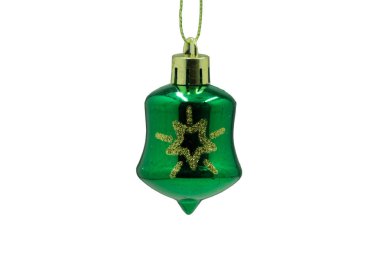 Gümüş yeşil sıkıcı Noel top beyaz arka plan üzerinde .