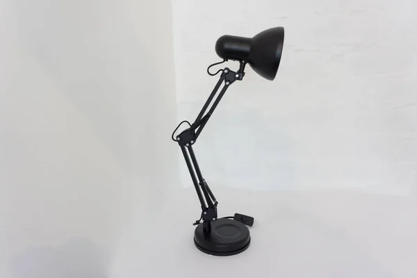 Vintage Svart Skrivbordslampa Isolerad Vit — Stockfoto