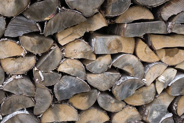 Regularmente Colocado Pedaços Toras Madeira Para Lareira — Fotografia de Stock