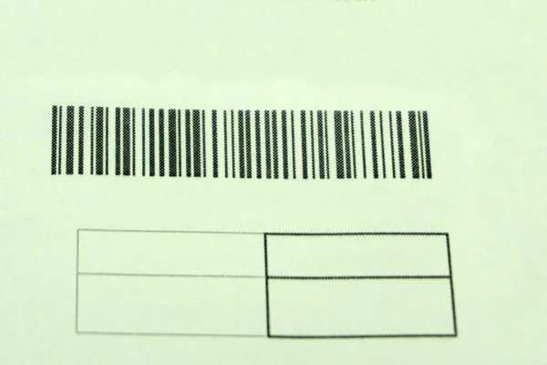 Étiquette Code Barres Sur Boîte Expédition Numérisée Avec Dispositif Laser — Photo