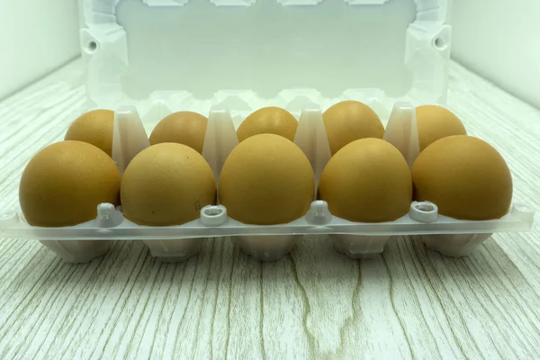 Drie Eieren Geïsoleerd Witte Achtergrond — Stockfoto