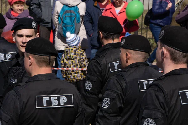 Rusia Berezniki 2018 Grupo Agentes Policía Del Equipo Respuesta Rápida — Foto de Stock