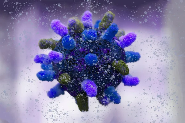 Coronavirus Kelimesi Buruşmuş Mavi Plastik Film Üzerine Gümüş Harflerle Yazılıydı — Stok fotoğraf