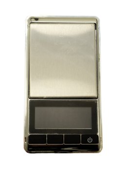 Beyaz arkaplanda izole edilmiş dijital elektronik ölçek .