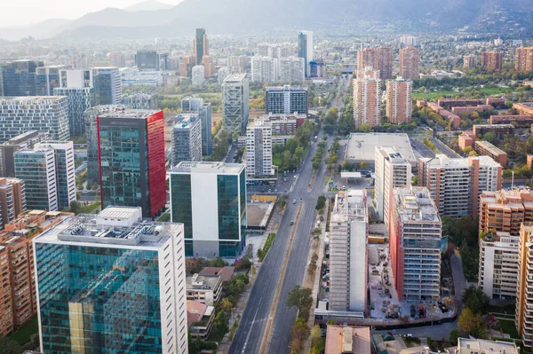 Luftaufnahme Leerer Straßen Während Der Covid19 Quarantäne Santiago Chile — Stockfoto