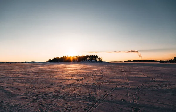 Puesta de sol fuera de Helsinki — Foto de Stock