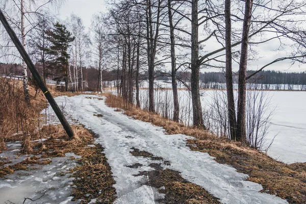 Плавание на пляже Крокби Тенала зимой — стоковое фото