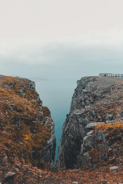 Νορβηγία Nordkapp, τα άκρο σημείο της Νορβηγίας και την Ευρώπη στο Βορρά, σε μια μέρα του φθινοπώρου — Φωτογραφία Αρχείου