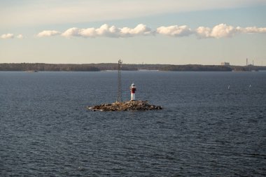 Finlandiya, Turku adalar, deniz feneri Rajakari rota Naantali ve Turku böler Denizyolu