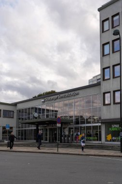 Stavanger Norveç Şehrin Tren İstasyonu Girişi