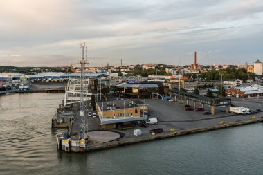 Turku Finland Limandaki Silja Hattı terminali