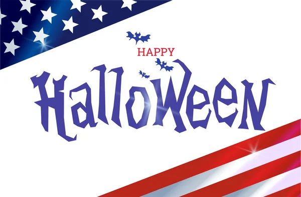 Fröhliche Halloween-Party. Hintergrund der US-Flagge — Stockvektor