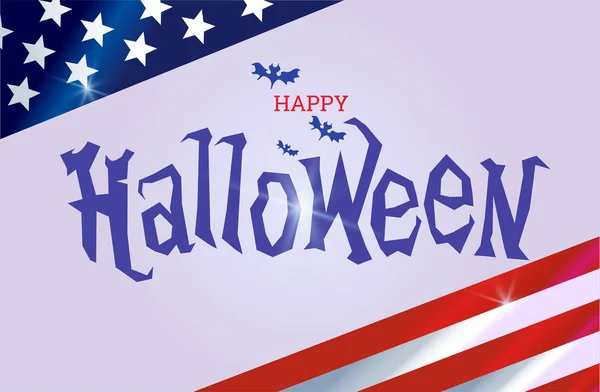Fröhliche Halloween-Party. Hintergrund der US-Flagge — Stockvektor