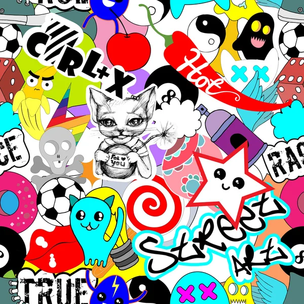 Sticker bombing pattern Stock Illustration by ©shekaka #125177484