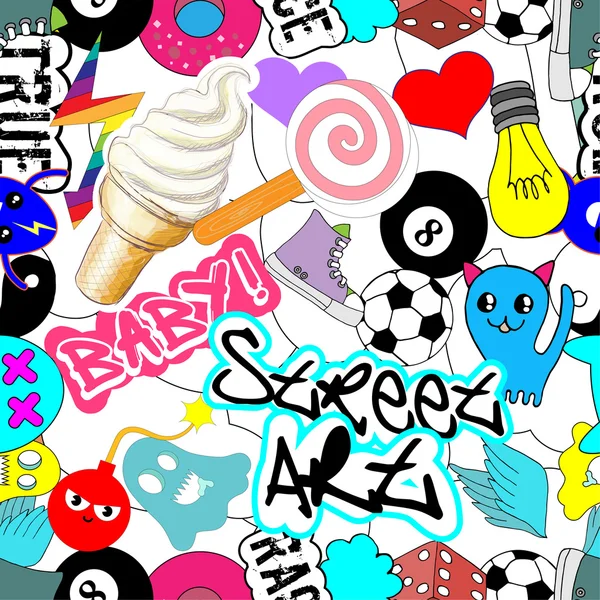 Sticker bombing pattern Stock Illustration by ©shekaka #125177484