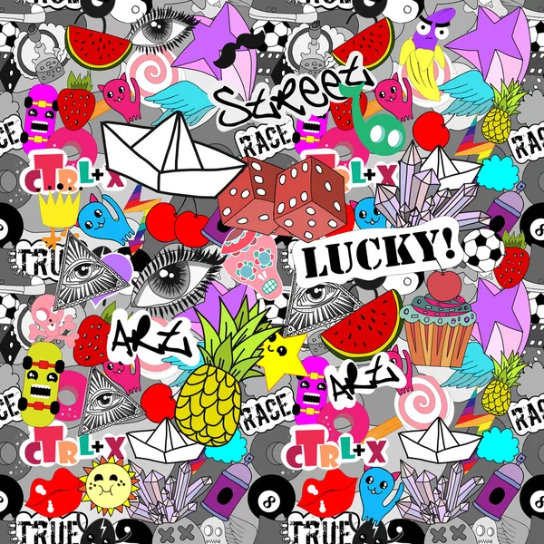 Sticker bombing pattern Stock Illustration by ©shekaka #125177484
