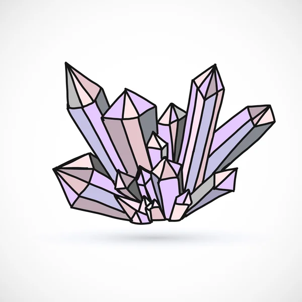 Handgezeichnetes Kristalllogo — Stockvektor