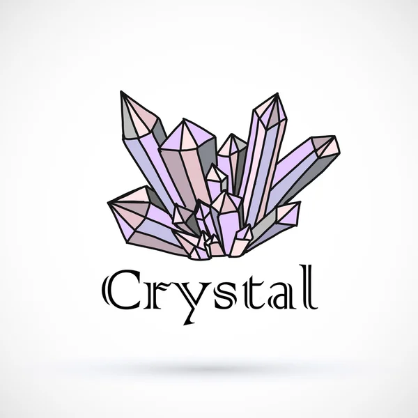 Logotipo de cristales dibujados a mano — Vector de stock