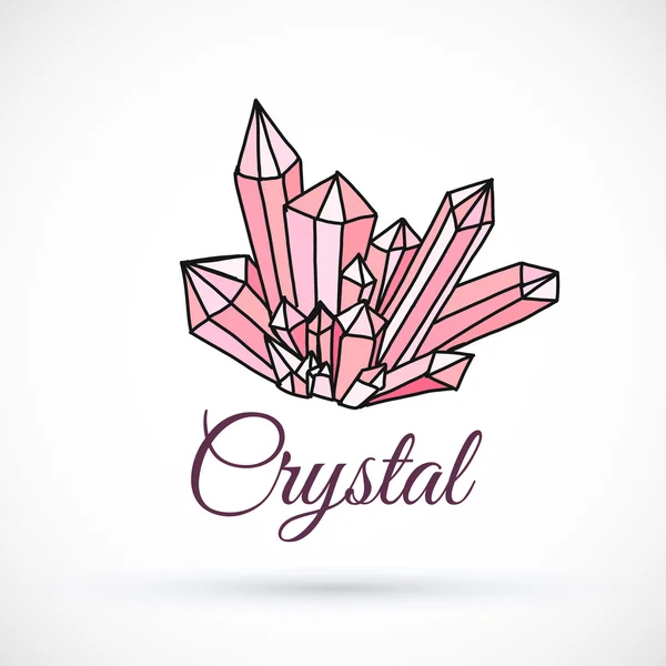 Ručně kreslené krystaly logo — Stockový vektor