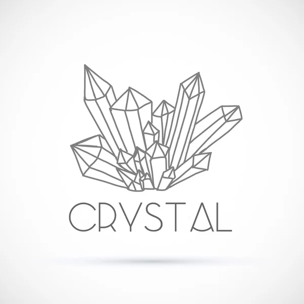 Kézzel rajzolt kristályok logó — Stock Vector