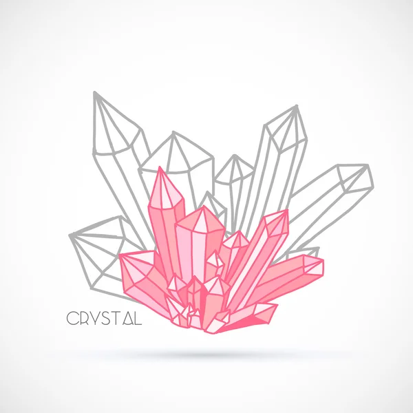 Logotipo de cristales dibujados a mano — Vector de stock