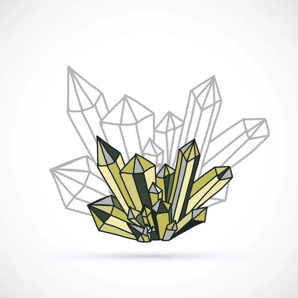 Logotipo de cristales dibujados a mano — Vector de stock