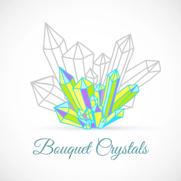 Logotipo de cristales dibujados a mano — Archivo Imágenes Vectoriales