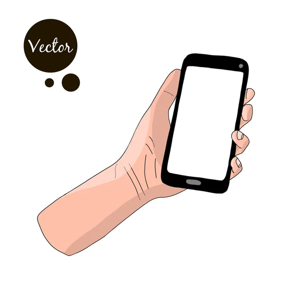 Kézben tartó okostelefon — Stock Vector