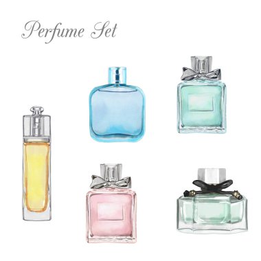 Parfume watercolor set clipart