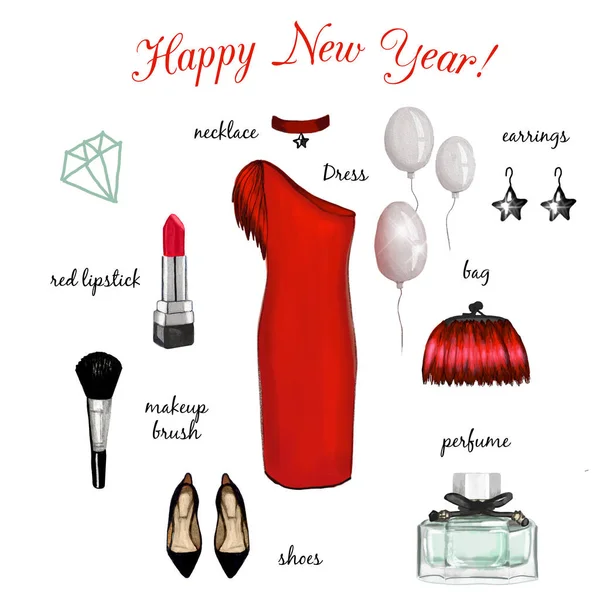 美しいお祝い赤のドレス — ストック写真