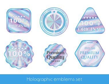 Holographic sticker set clipart