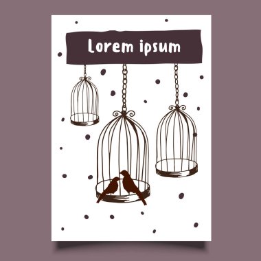 Çizilmiş kuş kafesleri el