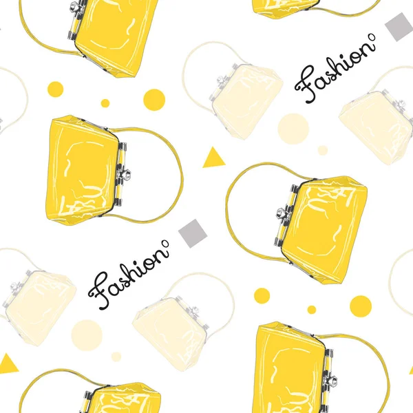 Жовтий сумки візерунком — стоковий вектор