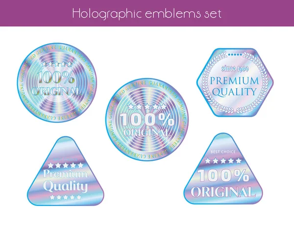 Holographic sticker set — Stock Vector