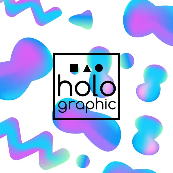 Hologram vloeistof neon patroon — Stockvector