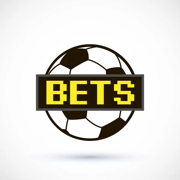 Logotipo deportivo, balón de fútbol de apuestas — Vector de stock