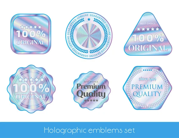 Holographic sticker set — Stock Vector