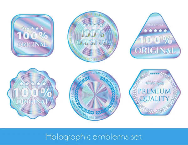 Holographic sticker set — Stock Vector