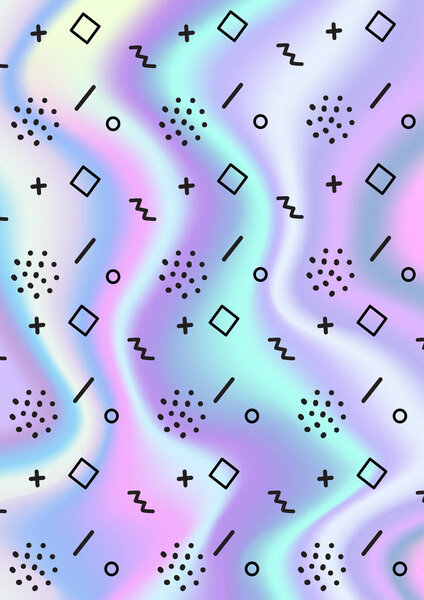 Creative illustration memphis style