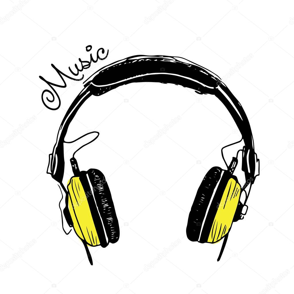 Retro colorful headphones — Stock Vector © shekaka 133737832