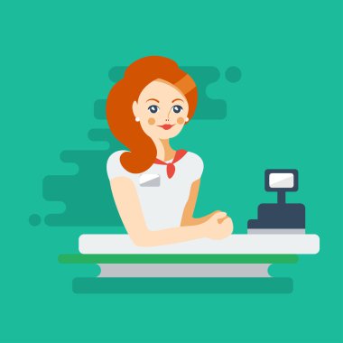 sevimli kadın iş yerinde