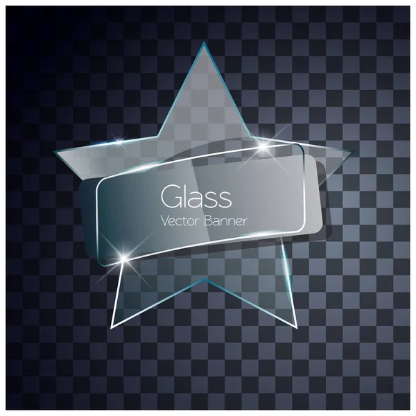 Shine glass star — Stock Vector