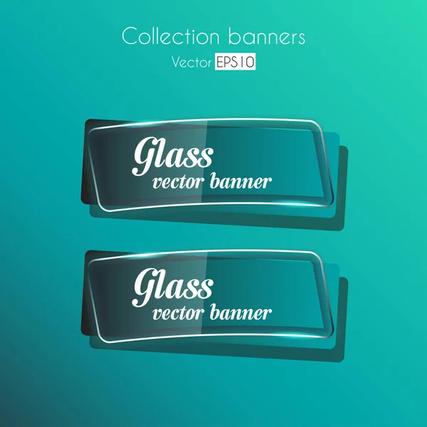 Banners de vidrio brillan plantilla de forma — Vector de stock